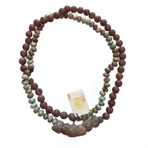 CHERYL DUFAULT Light Grey Druzy Chrysoprase Ancient Stones Necklace - NWT + RARE